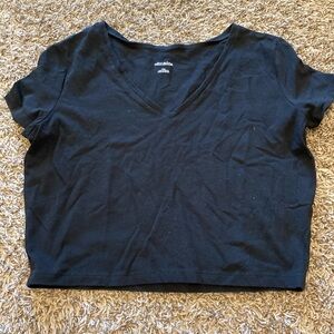 Wild Fable Black Crop Short Sleeve T-Shirt